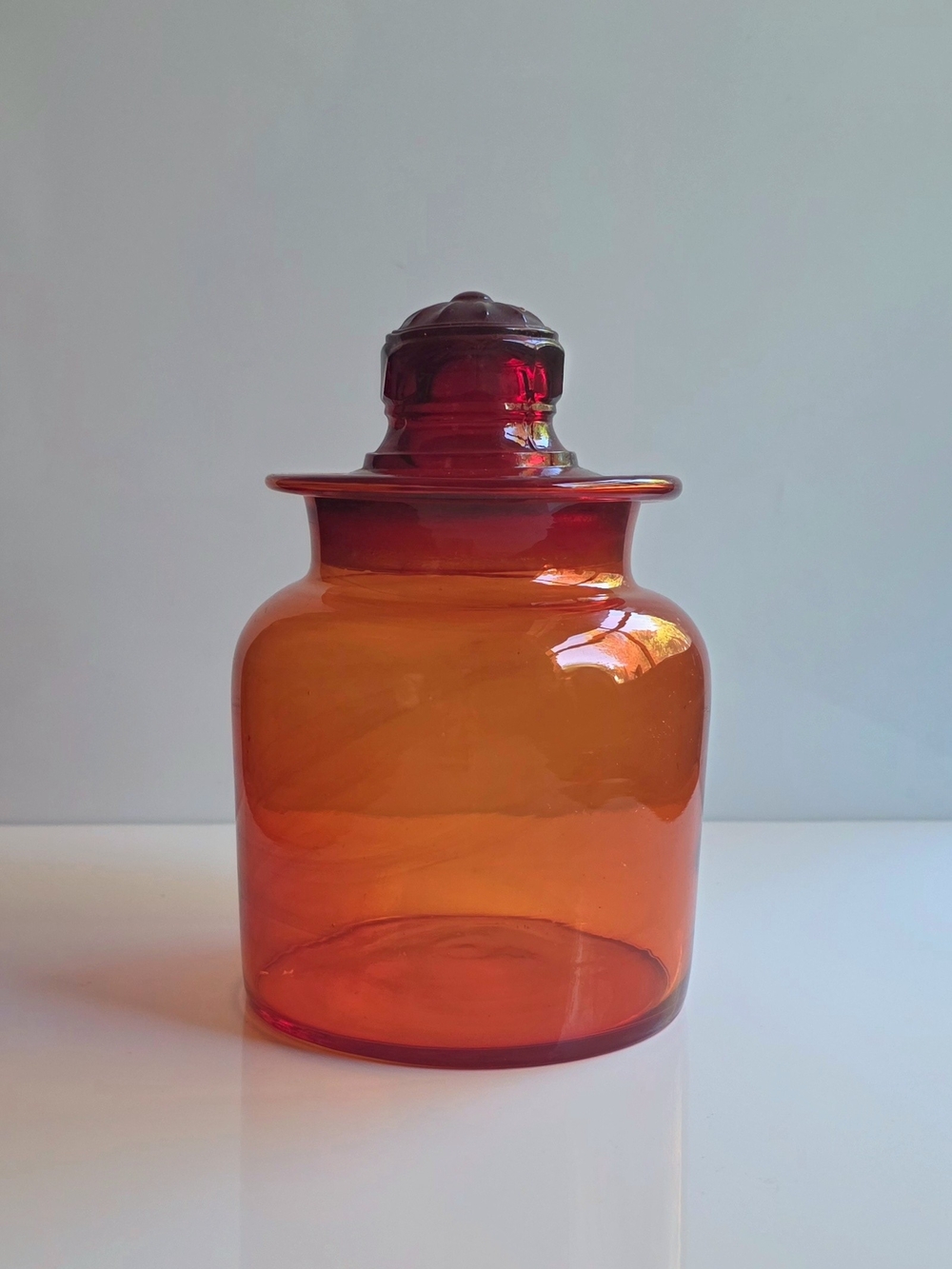 Amber Glass Apothecary Jar - Decorative Home Accent